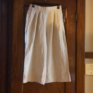 Tan Linen Culottes. Never worn. Tag still on.